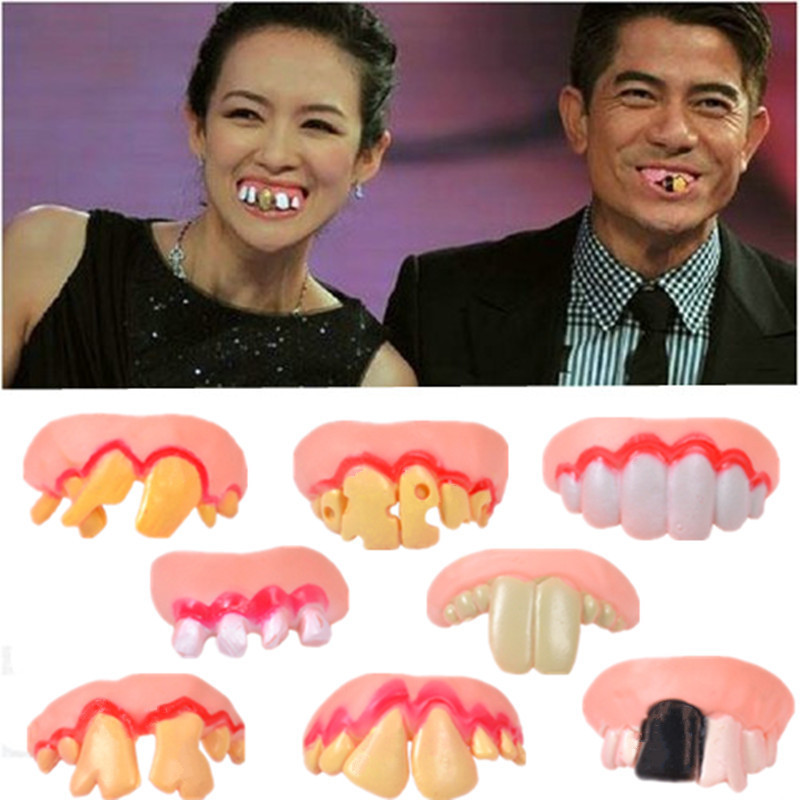 Hot Sale#Vampire Zombie Teeth Funny Fake Teeth April Fool's Day Prank Toy Halloween Prank Funny Fake