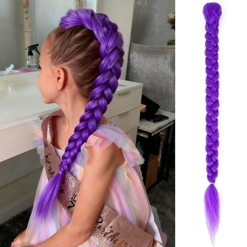Tóc cosplay Witch Hunter Team - Màu tím với kẹp BB, phù hợp tóc đuôi ngựa cao và biểu diễn nhảy múa 