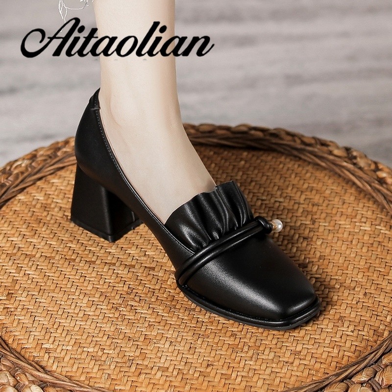 Giày Cao Gót 5cm Da Mềm Thời Trang Cho Nữ