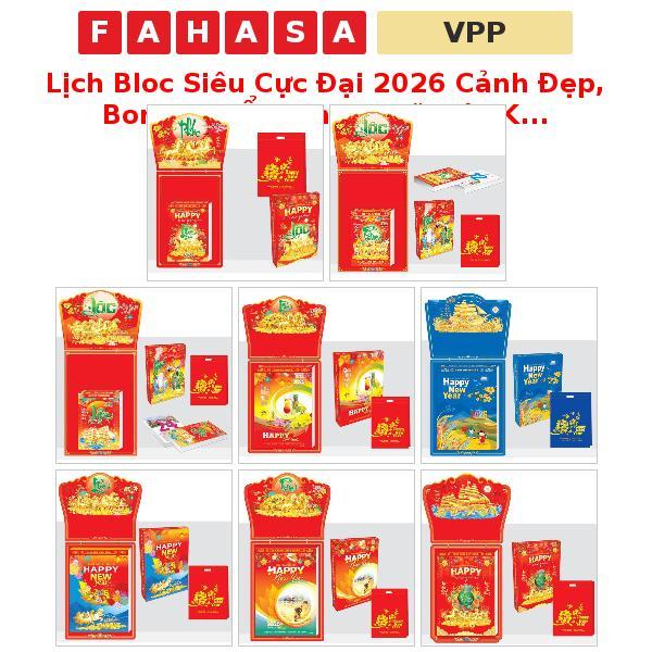 Lịch Bloc Siêu Cực Đại 2026 Cảnh Đẹp, Bon Sai , Ẩm Thực, Mã Đáo Kích Thước: 14.5x20.5/17x24/20x30/25