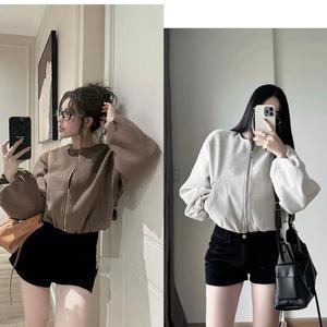 Áo khoác dạ nữ 2 lớp khóa kéo dáng ngắn phong cách sang chảnh KAZY DRESS A080