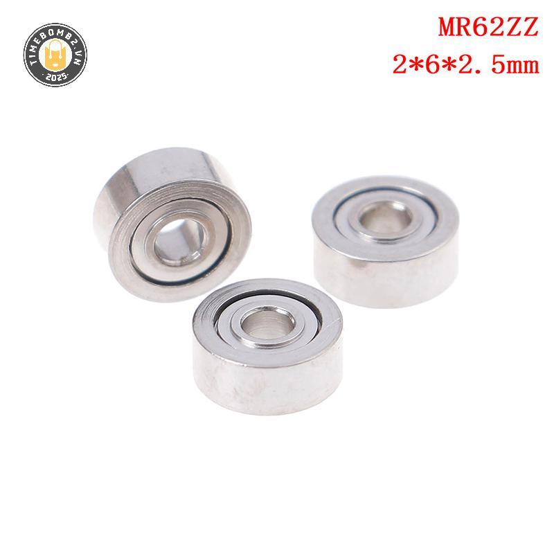 {TB & Bag} 10 chiếc MR62ZZ (2x6x2.5mm) vòng bi chính xác được bảo vệ bằng kim loại vòng bi mini.