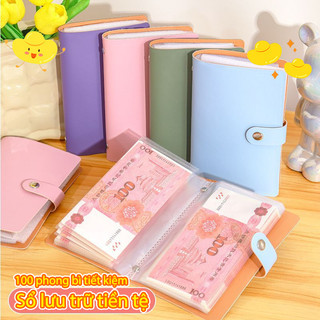 Sổ tiết kiệm,thử thách tiết kiệm tiền,100 phong bì tiết kiệm A6,nhiều ô lưu trữ đa năng,sổ thử thách tiết kiệm