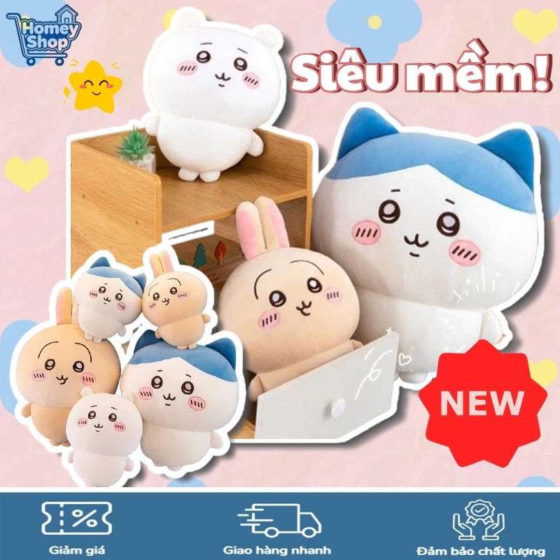 Thú Nhồi Bông Chiikawa 20-30cm, Usagi Hachiware Mềm Mại, Quà Tặng Sinh Nhật Ý Nghĩa, Trang Trí Phòng