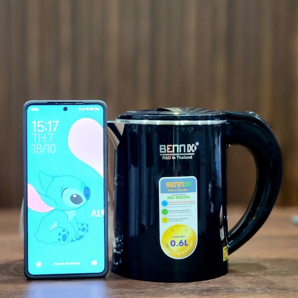 Ấm siêu tốc mini Bennix BN-006EK 0.6 Lít, ấm văn phòng, bình đun siêu tốc, ấm đun nước nhanh