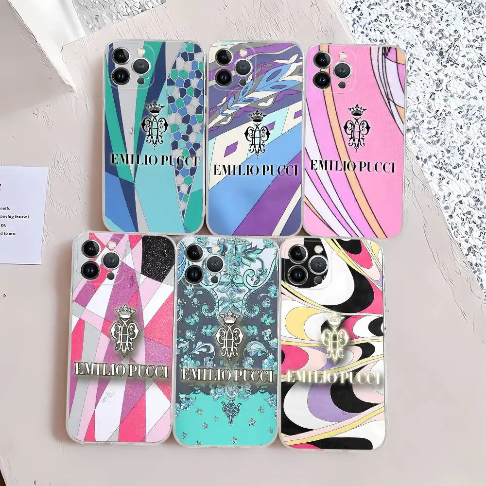 TP-1 E-Emilio Logo Pucci Cho IPhone 17 16 Pro 15 13 16e 11 12 14 17 Pro Max Vỏ Chống Sốc Chống Rơi