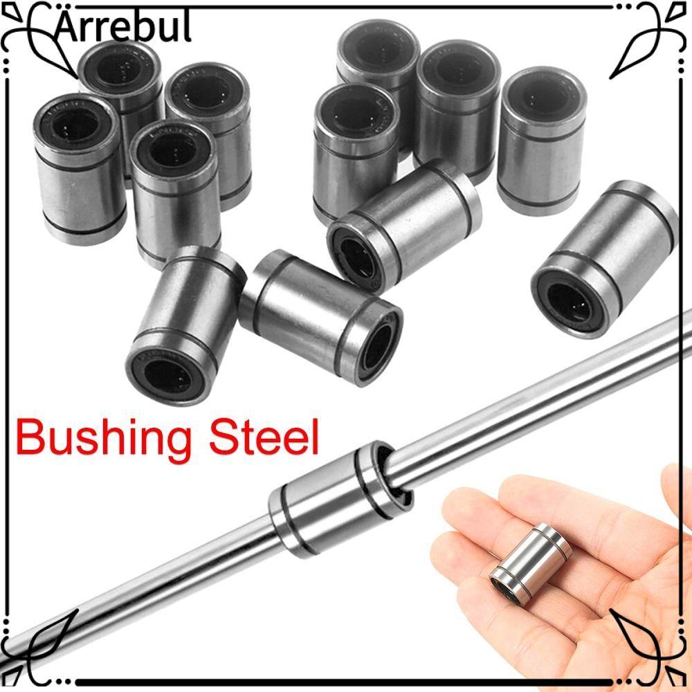 ARREBUL Bushing Thép Thanh Bền Trục CNC Phần LM8UU LM10U LM12UU LM16UU