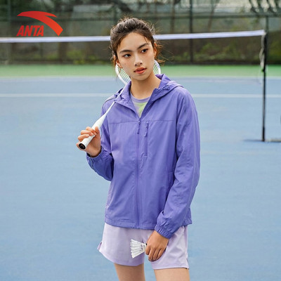 ANTA Áo Khoác Nữ Thể Thao Có Mũ Áo Gió Chống Gió Giữ Ấm Nhẹ Chạy Bộ Tập Gym Outdoor 1626A5604