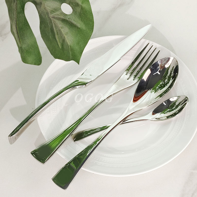 VQYX Stainless steel cutlery set, four-piece set of knife, spoon, and fork, student tableware, trave