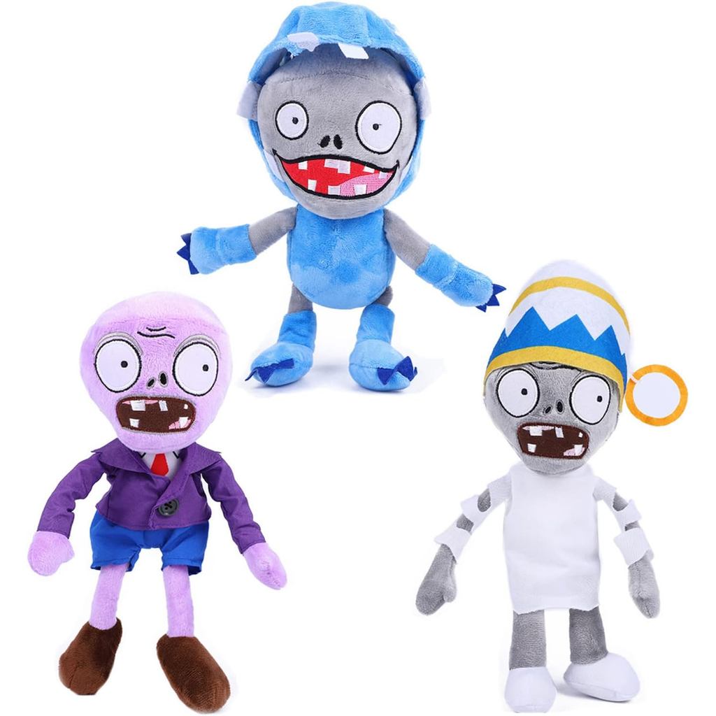 JHESAO 3 Cây Và Zombies Sang Trọng Đầu Xô Zombie Bộ Đồ Chơi Màu Tím, 1 2 Nhồi Bông Tên Lửa Mềm Zombi