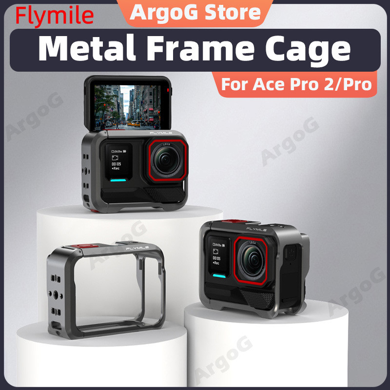 Lồng kim loại Flymile cho khung bảo vệ nhôm Insta360 Ace Pro 2 / Ace Pro với giày lạnh tháo nhanh & 