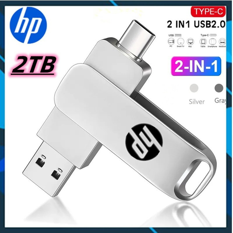 HP 2TB / 1TB / 512GB / 256GB / 128GB / 64GB / 32GB / 16GB / 8GB OTG USB Pen Drive Metal Type-C Andro