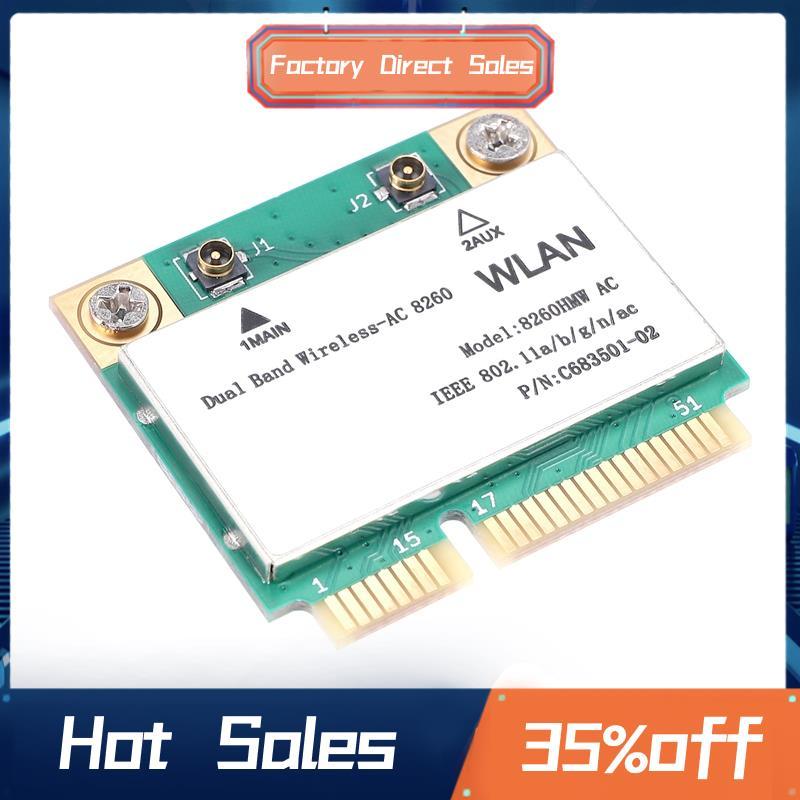 Card mạng 1200Mbps 8260Hmw Ac 2.4G + 5G Mini Pci-E Card 4.2 Bluetooth Wifi 802.11Ac 867Mbps cho Lapt