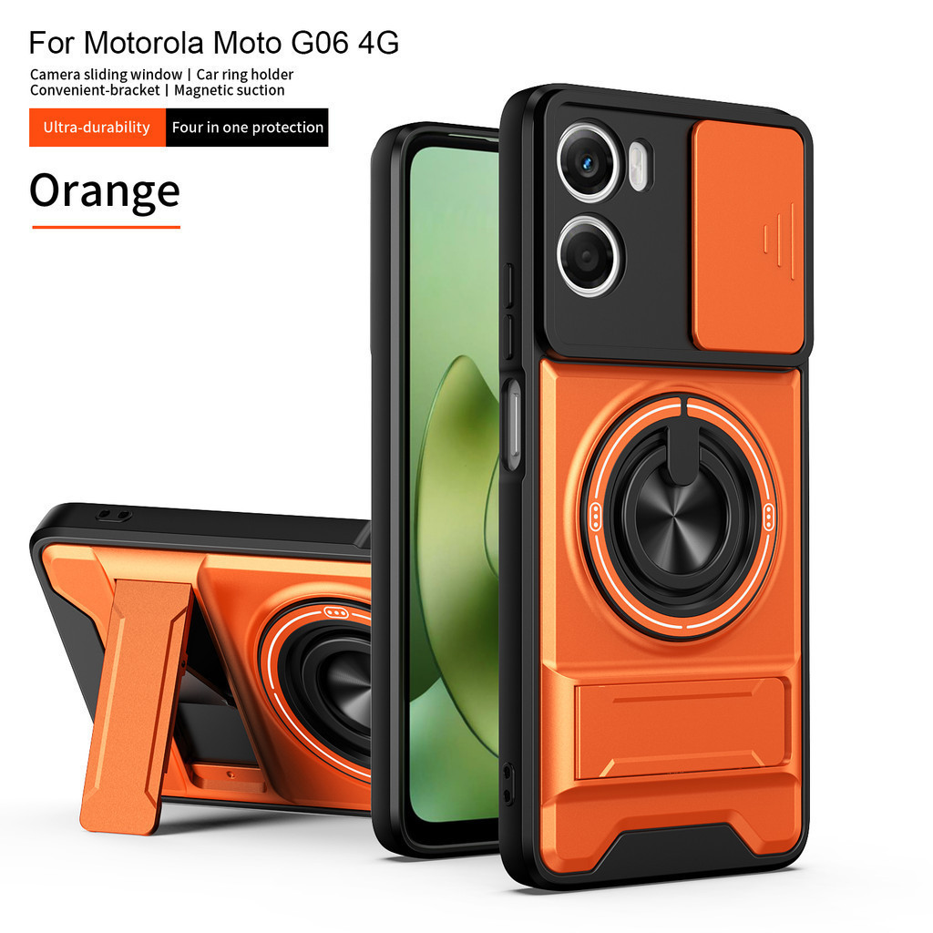 Dành Cho Motorola G06 Ốp Lưng Moto G06 Vỏ Điện Moto G06 Vỏ Magsafe Từ Gấp Giá Đỡ Quân Sự Giáp Bảo Vệ