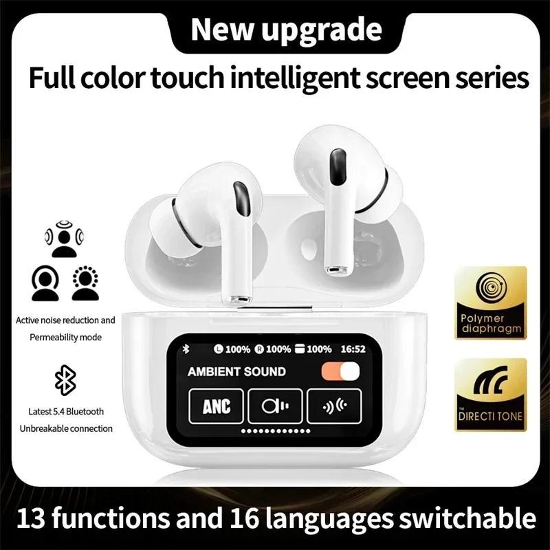 Tai nghe Bluetooth 5.4 không dây A9 Pro | Tai nghe khử tiếng ồn ANC có micrô & đèn LED