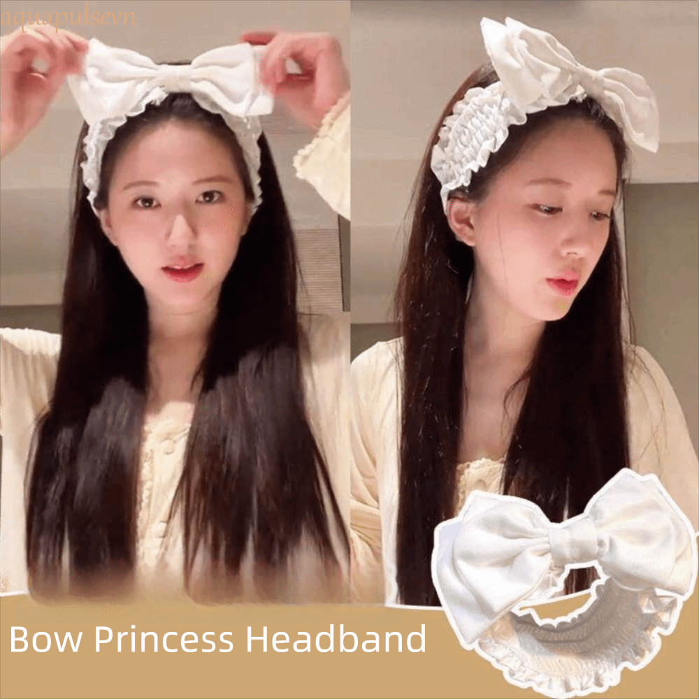 AQUA Bow Headband, Wash Face Makeup Wash Face Wash Face Hairband, Dụng cụ rửa mặt màu trơn đa năng h