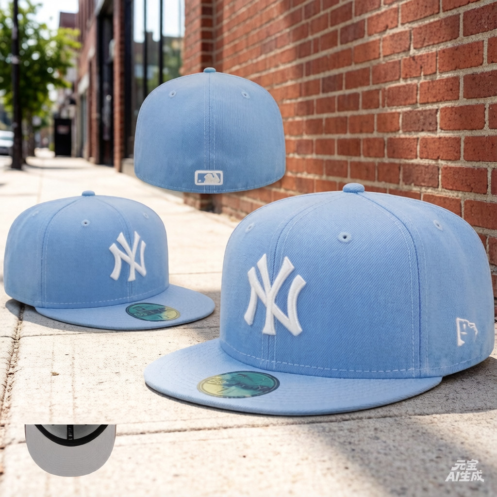 Mũ bóng chày, Nam New York Yankees New Era Sky Blue Logo - 59FIFTY Mũ được trang bị unisex chống nắn