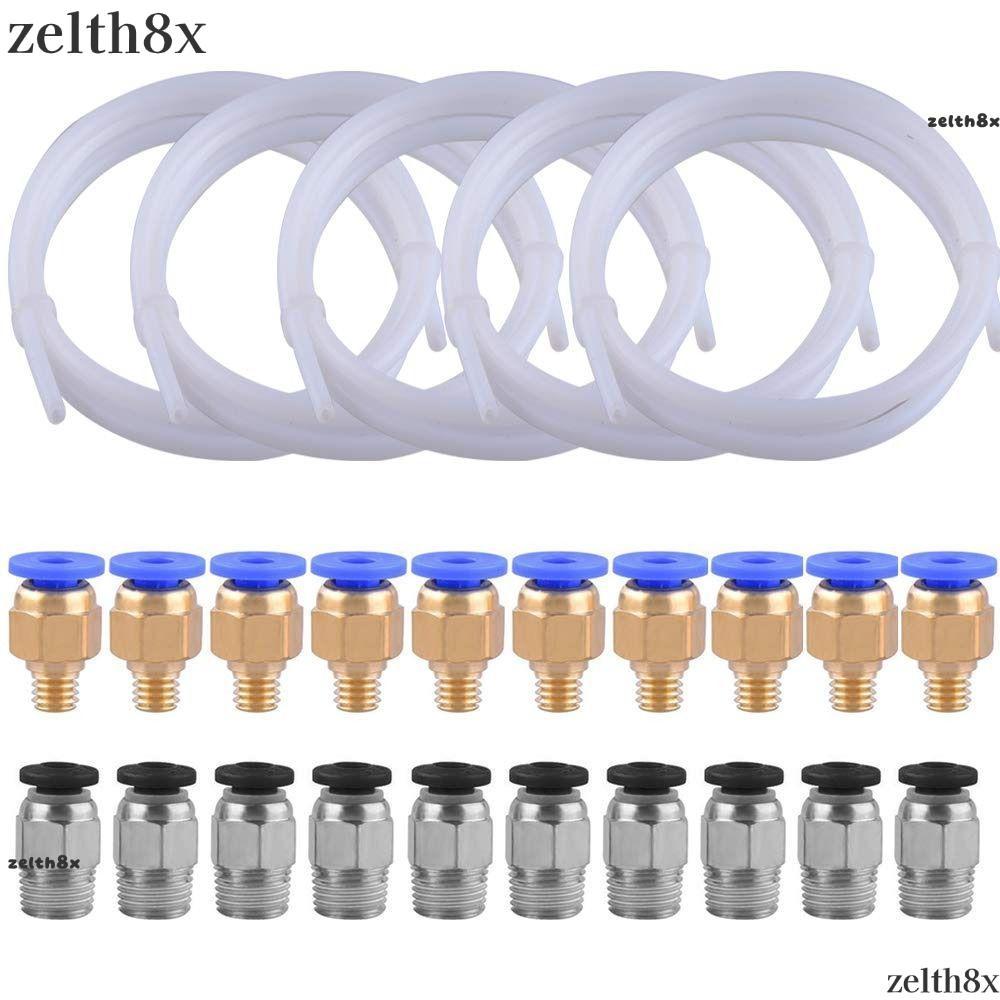 Ống PTFE ZELLH, 1 Mét 10 Chiếc PC4-M10 Phụ Kiện Ống Kết Nối Màu Trắng, Chất Lượng Cao Với 10 Phụ Kiệ