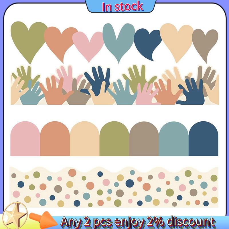 Còn hàng-Bulletin Board Biên giới Boho Lớp học Nhiều màu sắc Nhãn dán viền cắt khuôn