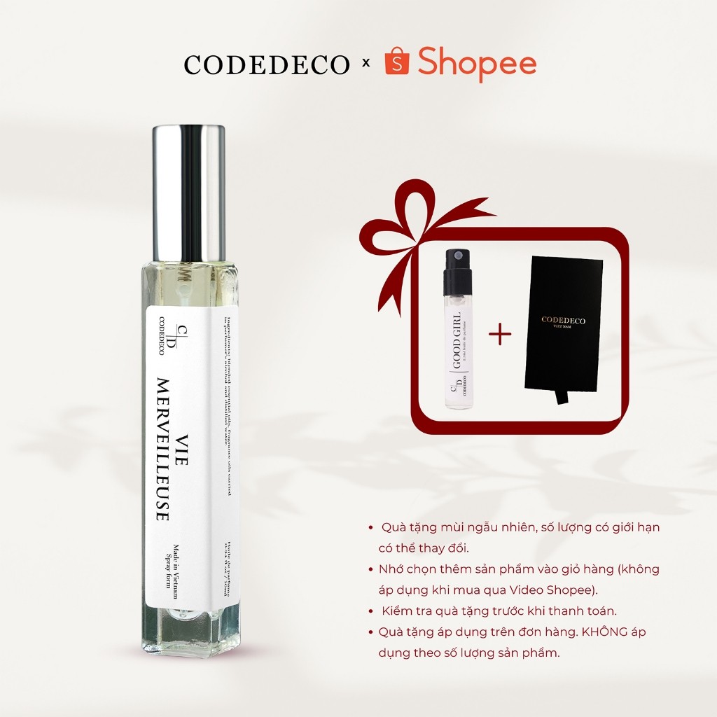 Xịt Tinh Dầu Nữ CODECO Vie Merveilleuse 10ml - Thơm, Tươi