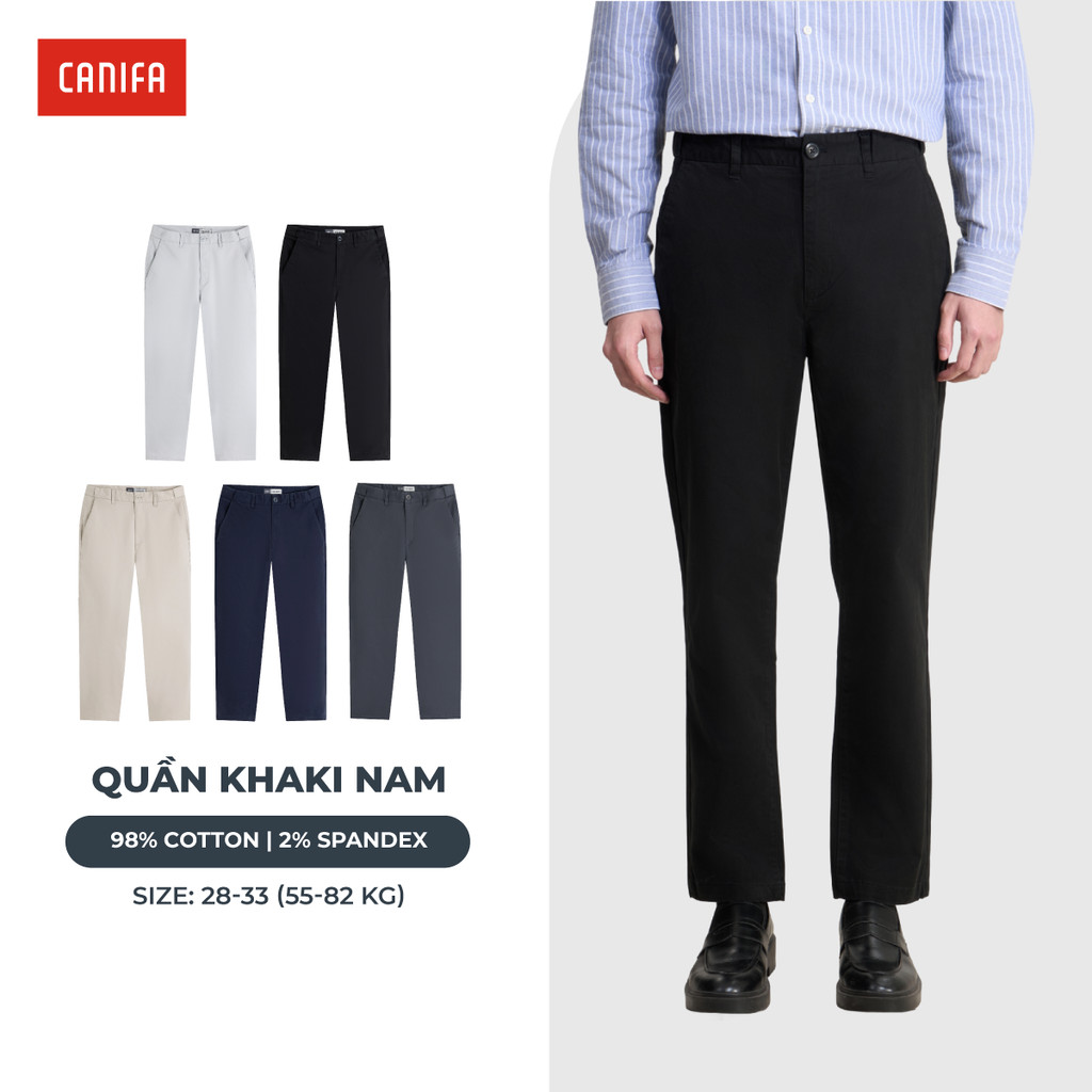 Quần kaki nam CANIFA dáng công sở form suông basic 8BK26A001