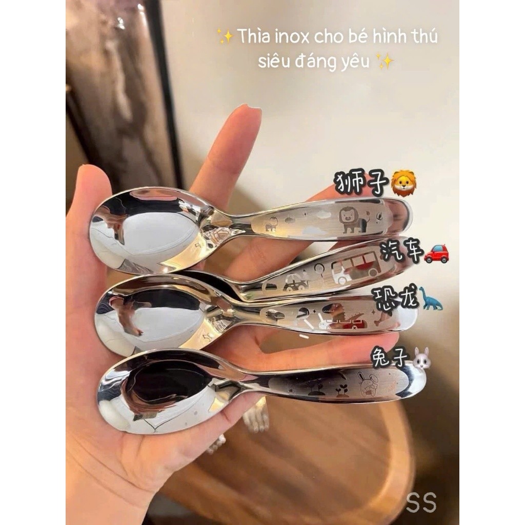 Thìa Inox Cho Bé | Muỗng Ăn Dặm Dễ Thương | Maxhome Gia Dụng
