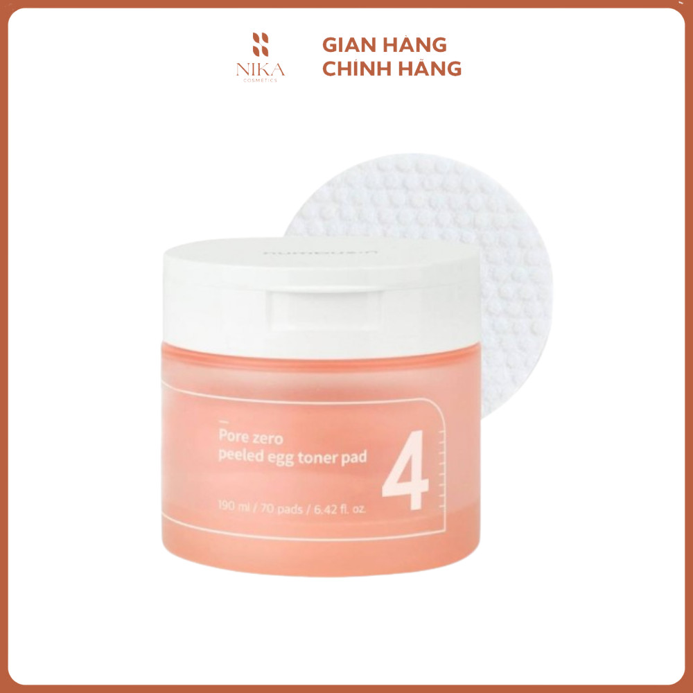 Toner Pad Numbuzin 4 Pore Zero Peeled Egg 190ML 70 Miếng (DATE 05/27)