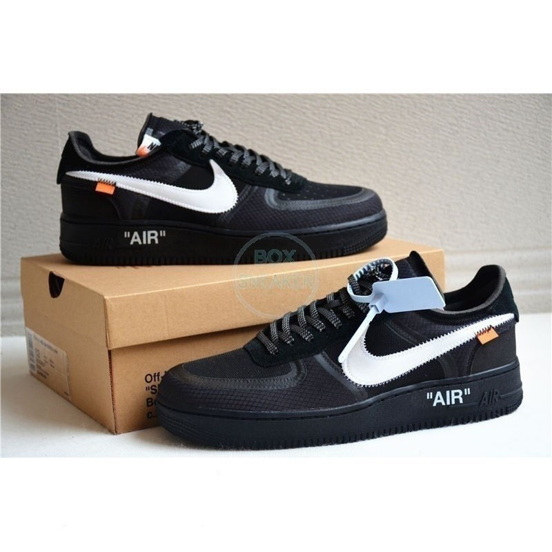 Giày thể thao màu đen thấp Off-White x Air Force 1