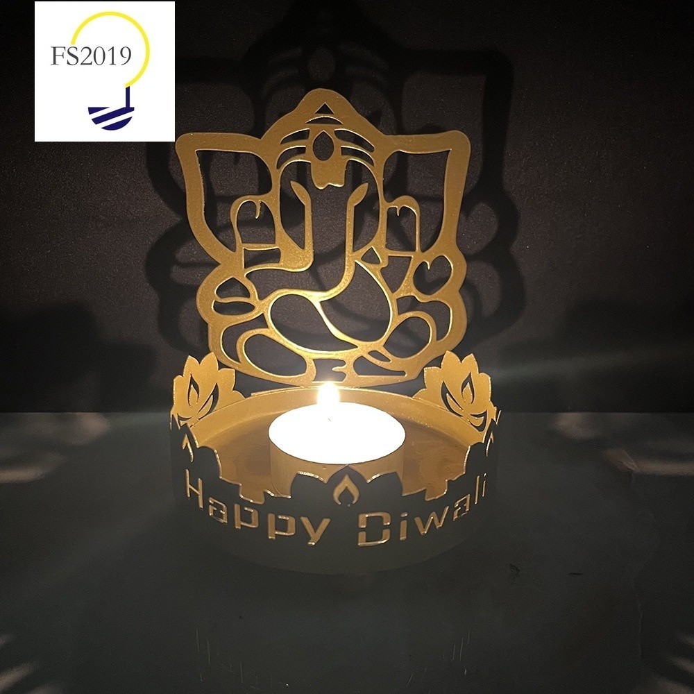 Ganesha Hàng Thủ Công Trang Trí Cho Phòng Ngủ Thanh Nến Trang Trí Diwali Sắt Chiếu Chân Nến Deepaval