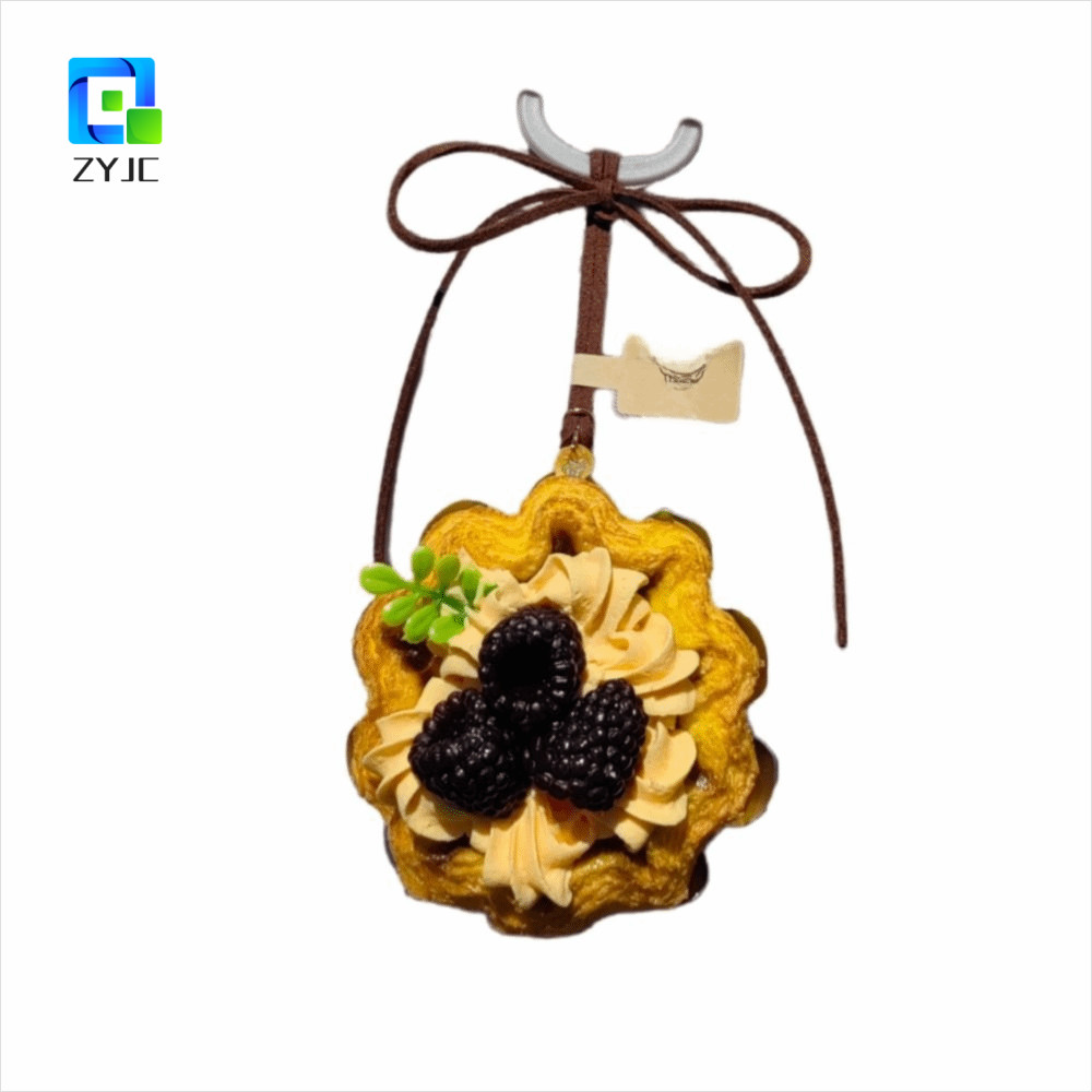 ZYJC Trứng Tart Móc Khóa, Món Tráng Miệng Thu Nhỏ Mô Phỏng Thực Phẩm Trứng Tart Mẫu Móc Khóa, Trứng 
