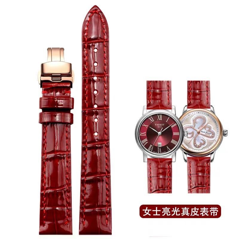 Dây Da Thật Nữ Đỏ Sáng Thay Thế Geya Feiya Da Rossini Đồng Hồ Phụ Kiện Vòng Tay 67b24
