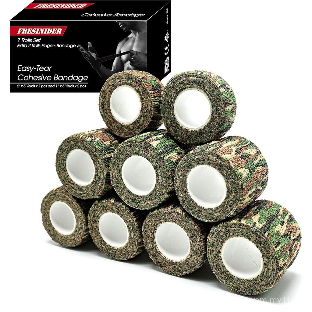 FRESINIDER 9 Cuộn Băng Thể Thao Bọc Tự Dính, Băng Dính Co Giãn Thoáng Khí Cho Chấn Thương Thể Thao &