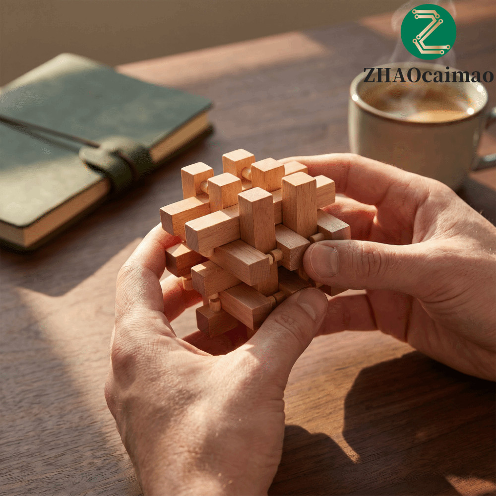 ZHAOcaimao Đồ chơi Montessori ZHAOCAIMAO, Câu đố Kongming vui nhộn bằng gỗ, Câu đố thủ công 3D Câu đ