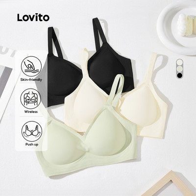 Áo ngực Lovito màu trơn phong cách thường ngày mùa xuân hè cho nữ LNA104020