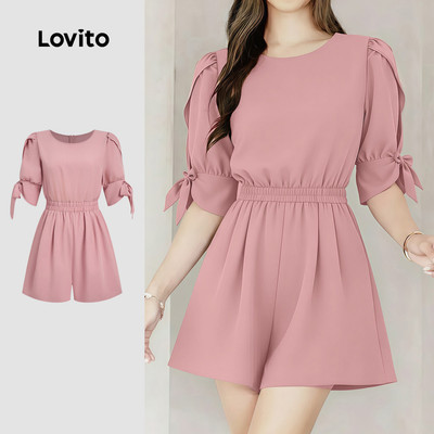 Áo liền quần nữ Lovito hồng xuân hè phong cách thường ngày LK5ED737
