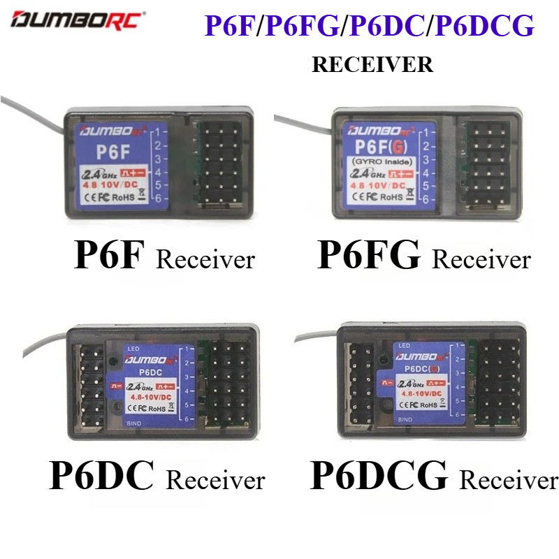 DUMBORC P6F P6FFG P6DC P6DCG 2.4G 6CH Bộ thu hệ thống điều khiển vô tuyến cho DUMBORC X4 X5 X6 X6P B