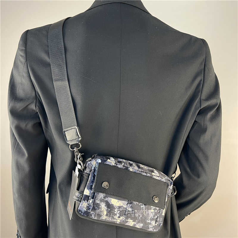 Printed nylon crossbody bag for men, shoulder bag, sports phone bag