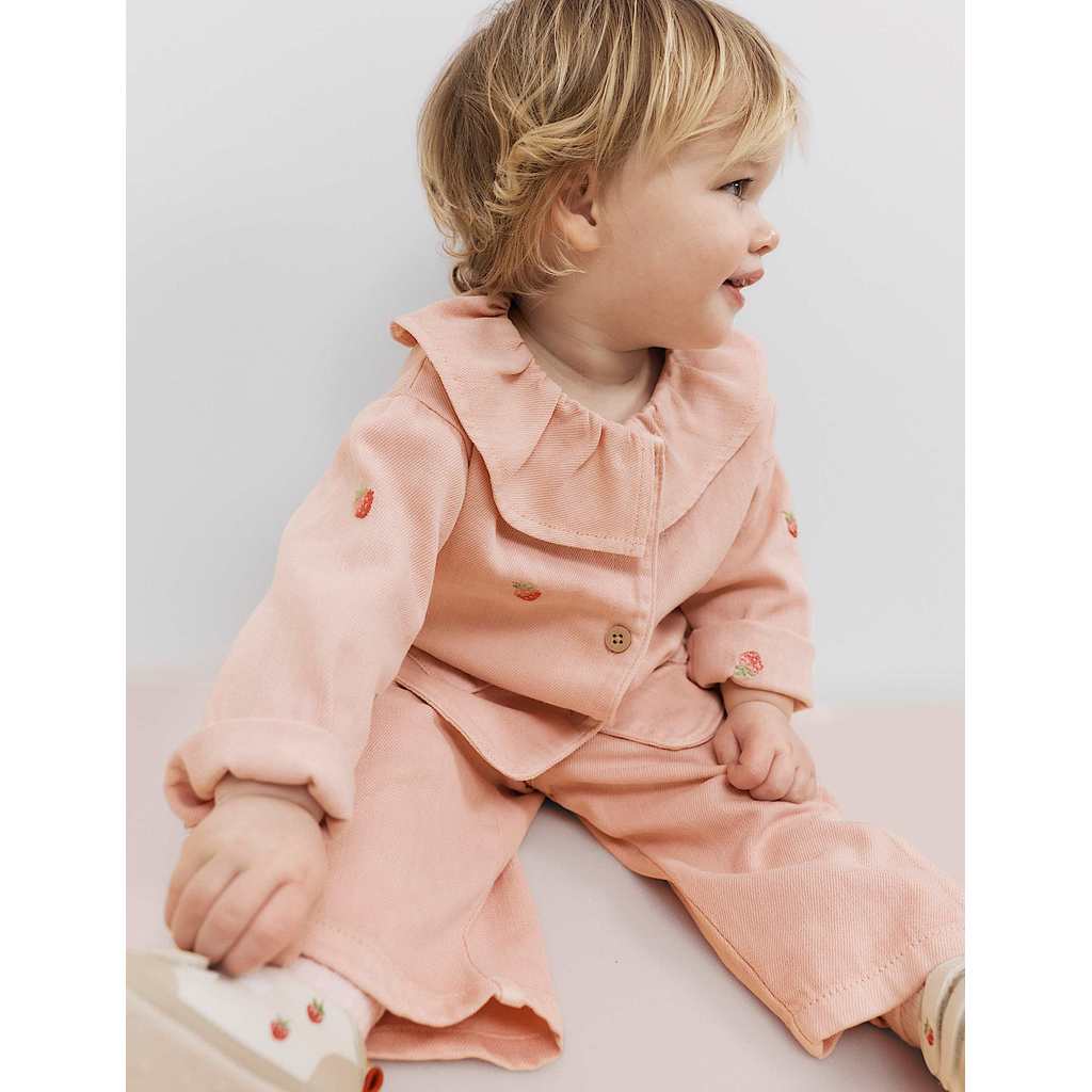 M&S - Baby Clothes - 2 Piece Patterned Top & Bottom Outfit  - PINK