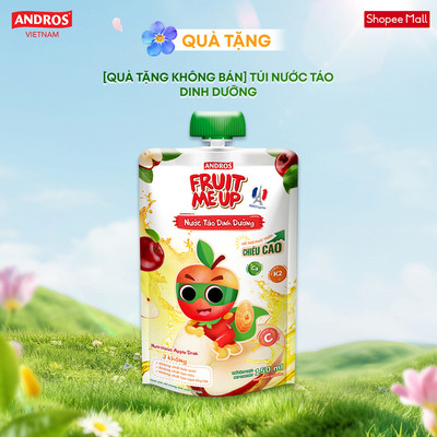 [Quà Tặng Không Bán] 1 Túi Nước Táo Dinh Dưỡng - Hỗ Trợ Bé Tăng Chiều Cao & Đề Kháng - ANDROS FRUIT ME UP - 150ml
