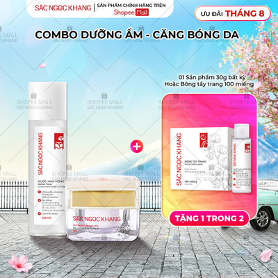 Bộ đôi kết hợp dưỡng da hoàn hảo 2 [Nước hoa hồng Sắc Ngọc Khang 145ml & Kem dưỡng da ban đêm Sắc Ngọc Khang 30g]