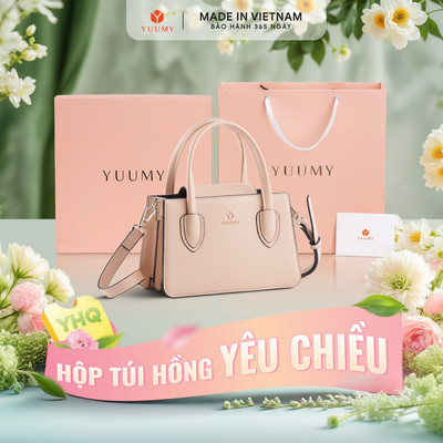 Bộ hộp quà YUUMY (Túi đeo chéo nữ YUUMY YN238 + Hộp quà YHQ2 + Túi giấy YTG2 + Túi rút BVR3838 + Thiệp cảm ơn YBT1)