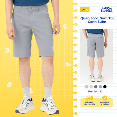 Quần short nam YODY quần đùi kaki dáng lửng, túi cạnh sườn, Thoải mái, Lịch lãm,TRA - QSM6023