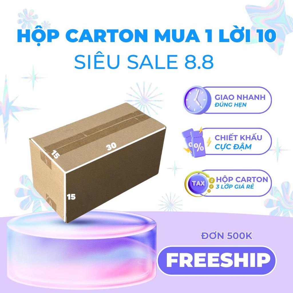 hộp carton đóng gói hàng 30x15x15 bộ 200