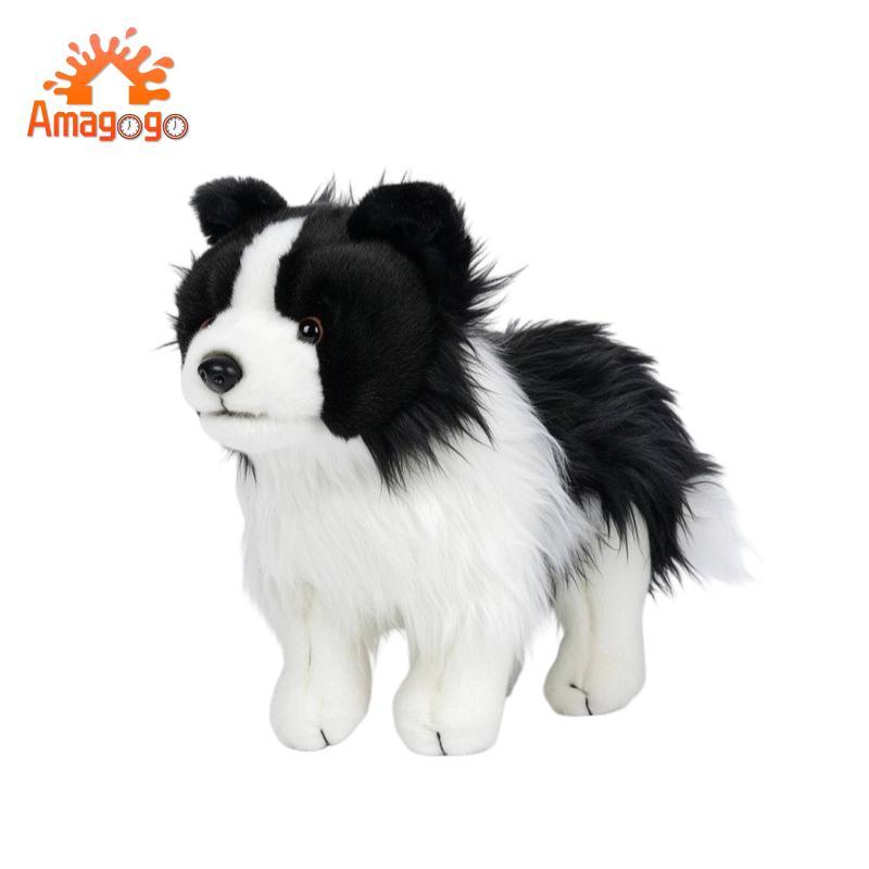 Amagogo Border Collie Nhồi Bông Chó Đứng Border Collie Đồ Chơi Nhồi Bông Plushie Fuzzy Huggable Cho 