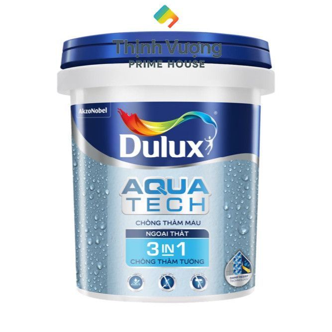Aquatech 3IN1 Dulux (Trắng - Trắng Sứ - Xám Nhạt) Không cần lót