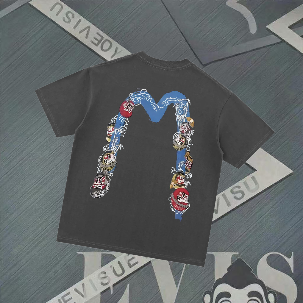 Áo thun Evisu / Áo thun Evisu Nam Nữ Áo thun in hình Áo đi lại Retro N6YZ