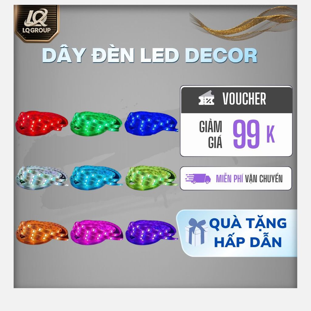 LQ- Led Dán Argb 5M/10M/15M/20M Điều Khiển App/Remote Cổng USB Đuổi Nháy Theo Nhạc/Giọng Nói, Chống 