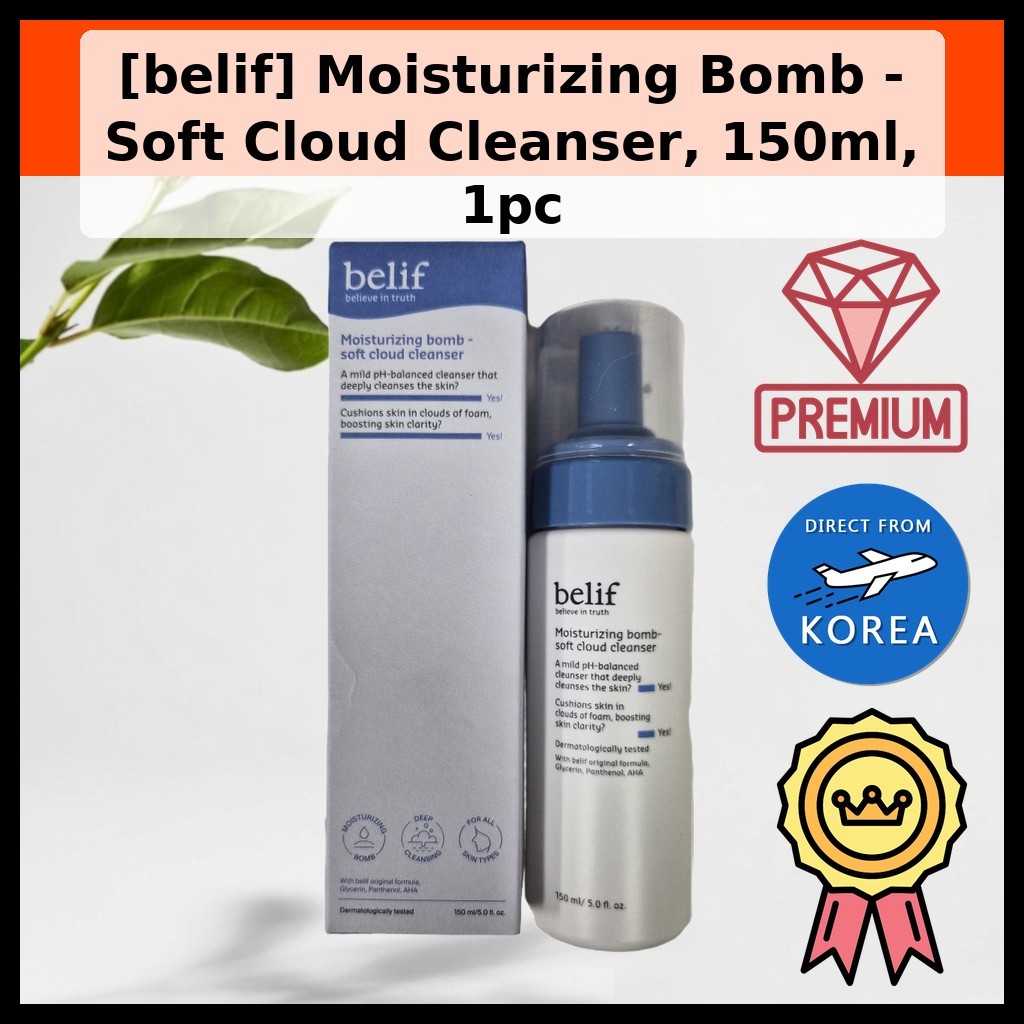 [belif] Bom dưỡng ẩm - Sữa rửa mặt đám mây mềm, 150ml, 1 Sữa rửa mặt Hàn Quốc / Sữa rửa mặt nhẹ nhàn