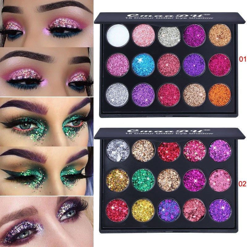 Glue15Color12y June 1st New sparkling glitter powder eyeshadow palette for stage makeup, no need for