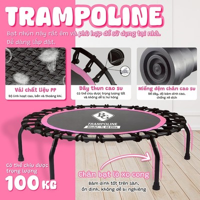 {W} [MALL] Sàn nhún Trampoline 40 inch CÓ TAY & KHÔNG TAY VỊN cao cấp, nhỏ gọn HỖ TRỢ tập luyện tại Nhà